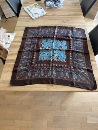 Christian Dior Halstuch Seide braun Blumen Paisleymuster gut