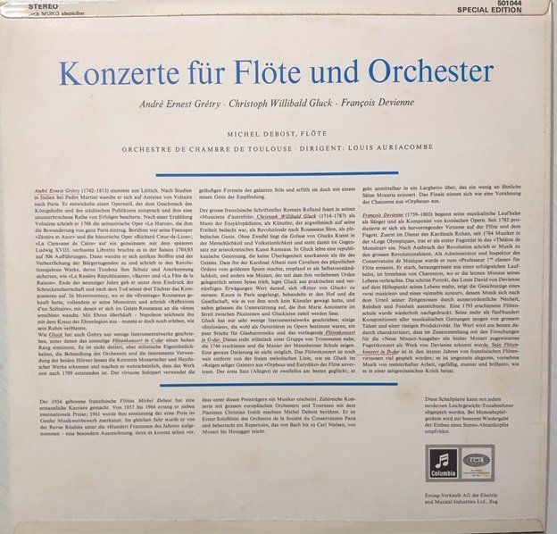 Dischi in vinile: Devienne / Grétry / Gluck - Flötenkonzerte (LP, Debost) – Usato da Grüningen venduto da azulamarillo_vinyl 1
