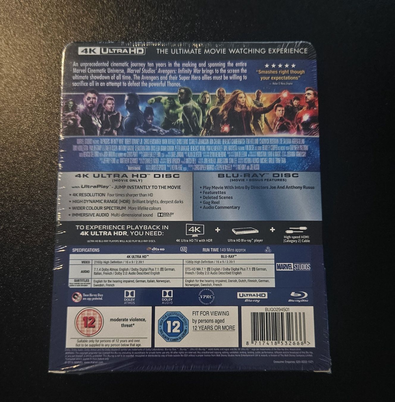 Tutti i DVDs: Avengers Infinity War Blu-Ray - Steelbook – Nuovo e nell'imballaggio originale da Kloten venduto da mar_w6hp 1