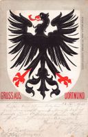 Gruss aus DORTMUND - Postkarte mit Wappentier