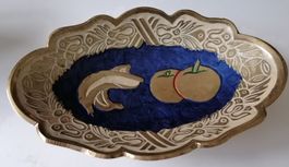 Fruchtschale - Obstschale aus Messing - massiv - 21 x 14 cm