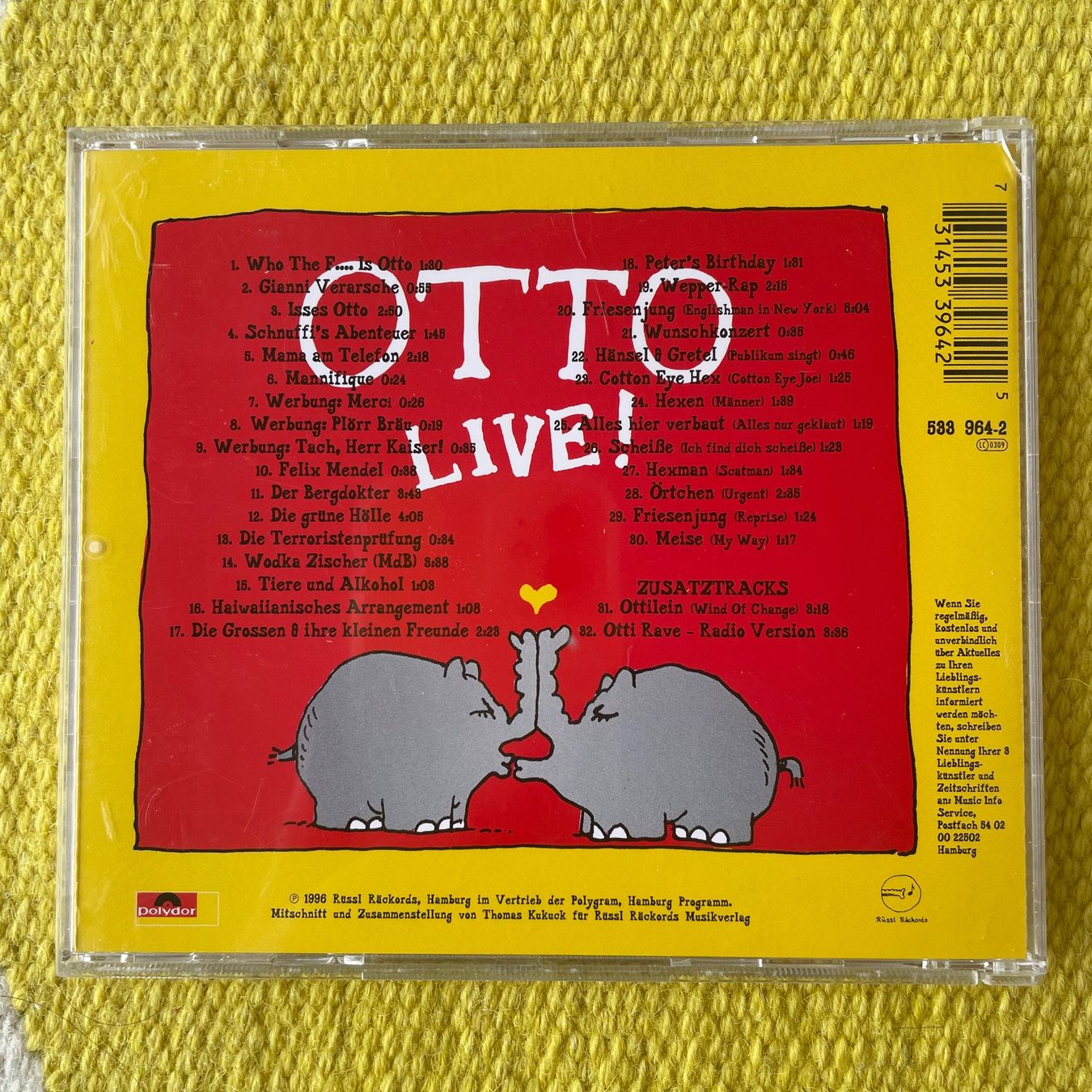 CD: OTTO-LIVE! INCL. 2 ZUSATZTRACKS – Usato da Rorschacherberg venduto da CD-Roli 1