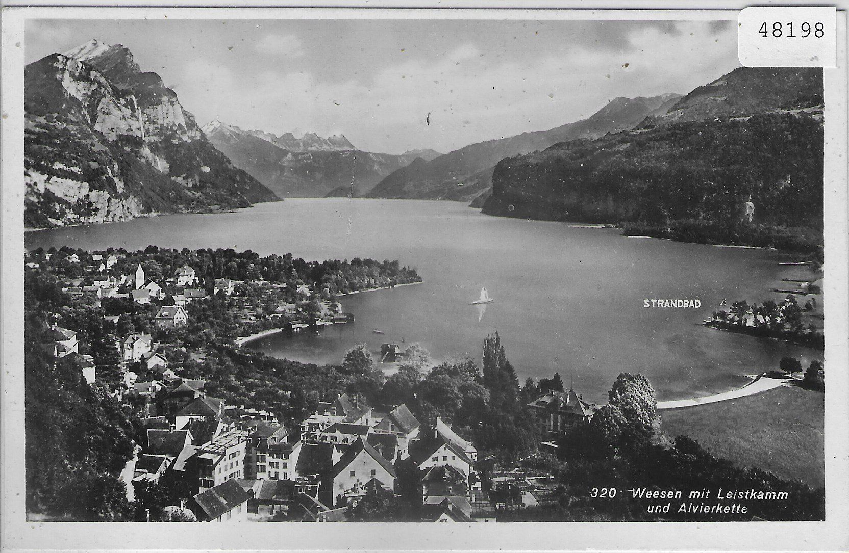 Cartoline postali: Weesen mit Leistkamm und Alvierkette – Usato da Ettingen venduto da Kartenplanet