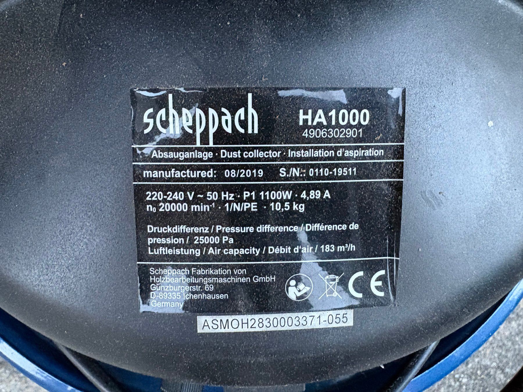 Scheppach Aspirapolveri & Accessori: Scheppach Absauganlage HA1000 – Usato da Ebnat-Kappel venduto da frx555 1