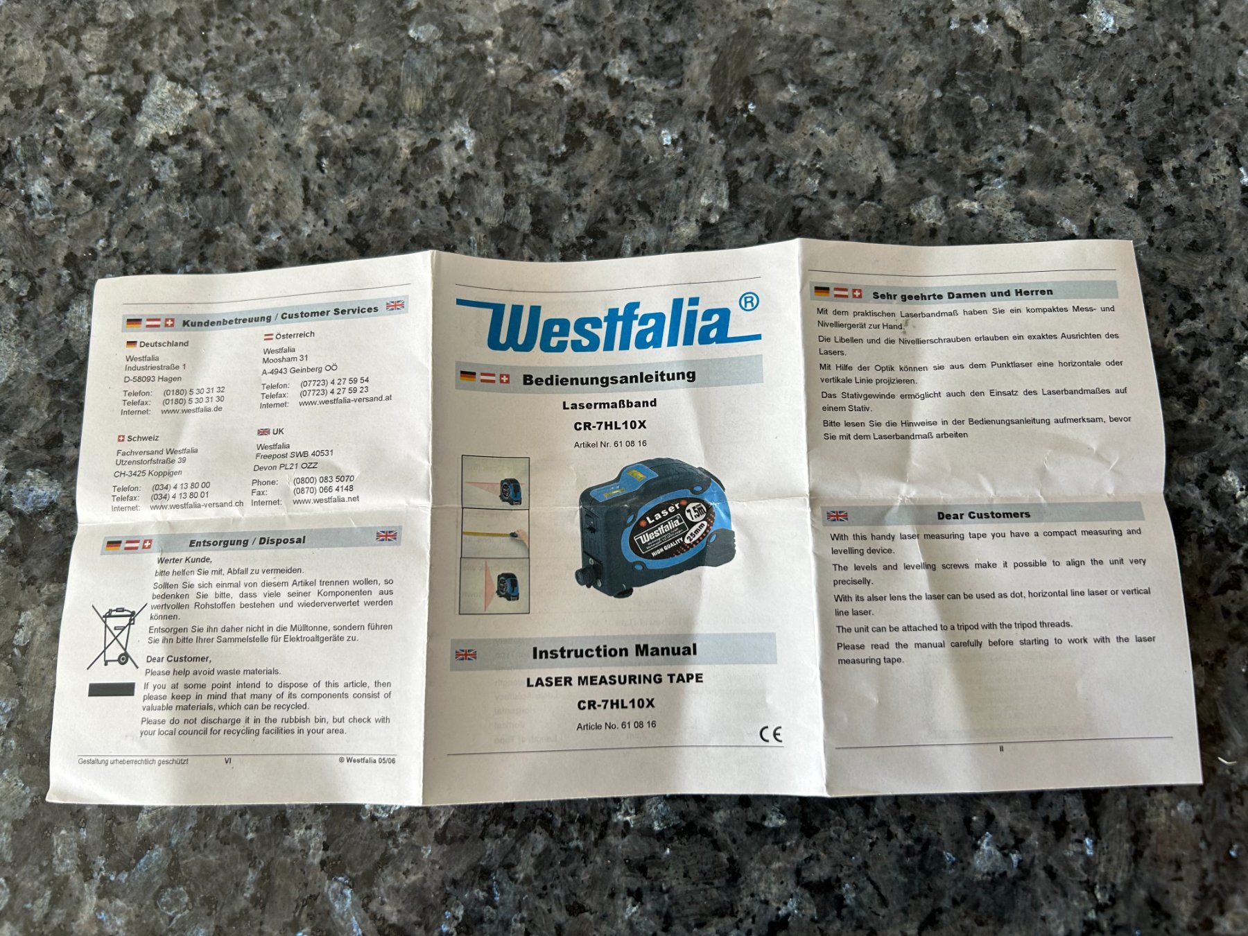 Misurare: Westfalia Laser-Distanzmesser. – Nuovo e nell'imballaggio originale da Root venduto da Mpcshop 6