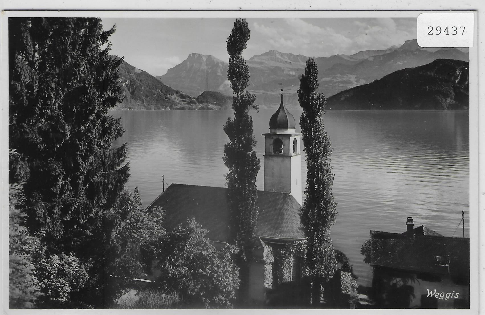 Cartes postales: Weggis - Kirche – D'occasion à Ettingen par Kartenplanet