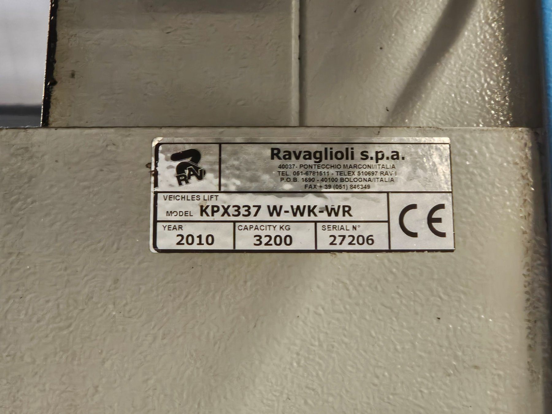 Piattaforme elevatrici & Crick: Ravaglioli Autolift 3.2T – Usato da Eschlikon TG venduto da ace2011 3