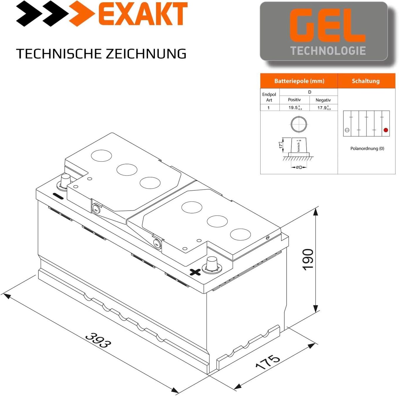 Batterie: EXAKT GEL Solarbatterie 140Ah 12V – Nuovo e nell'imballaggio originale da Bottighofen venduto da zaap 3