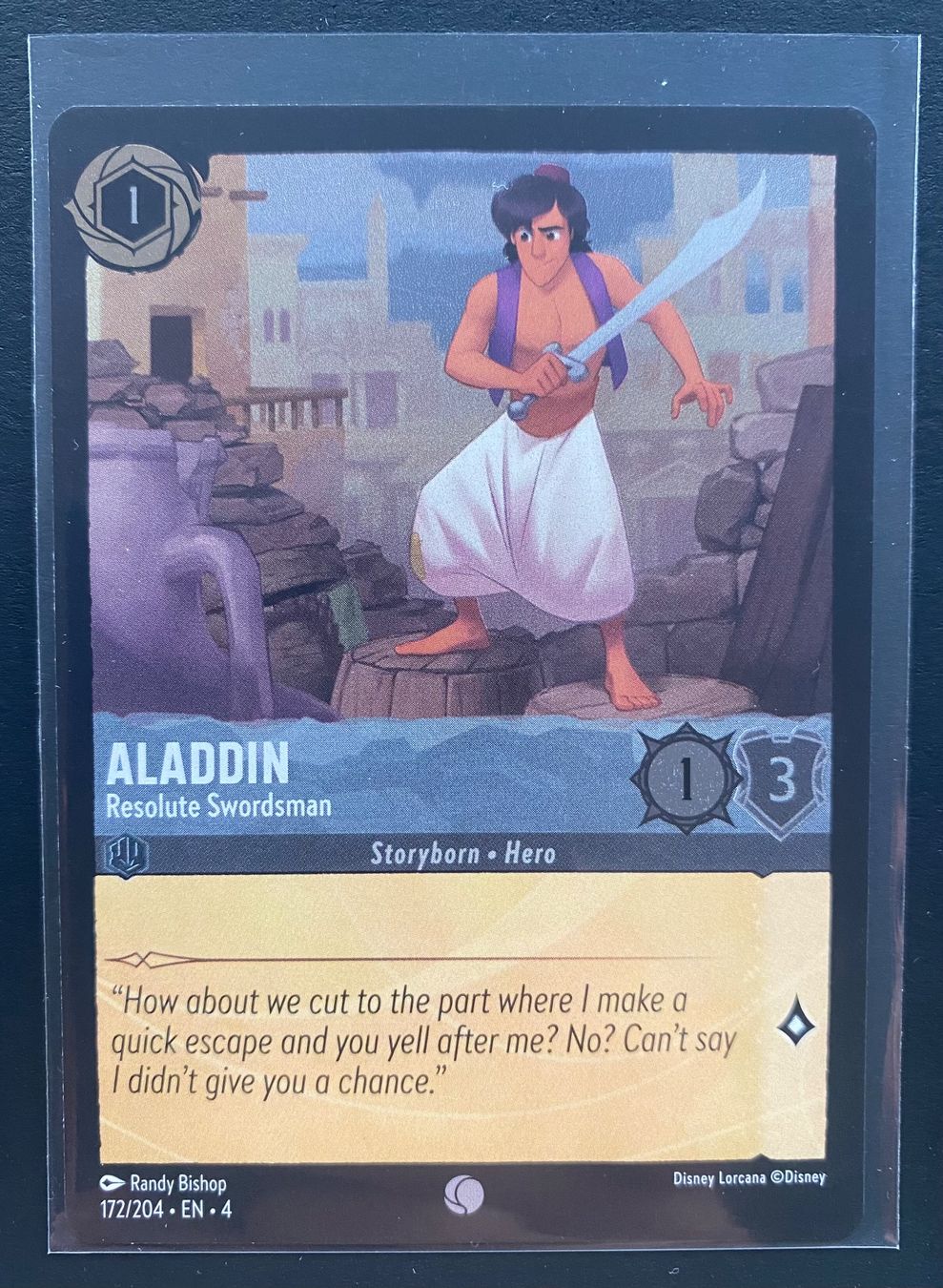 Disney Carte collezionabili: Lorcana FOIL ALADDIN 172/204 EN-4 Common – Usato da Lugano venduto da VlaseCard