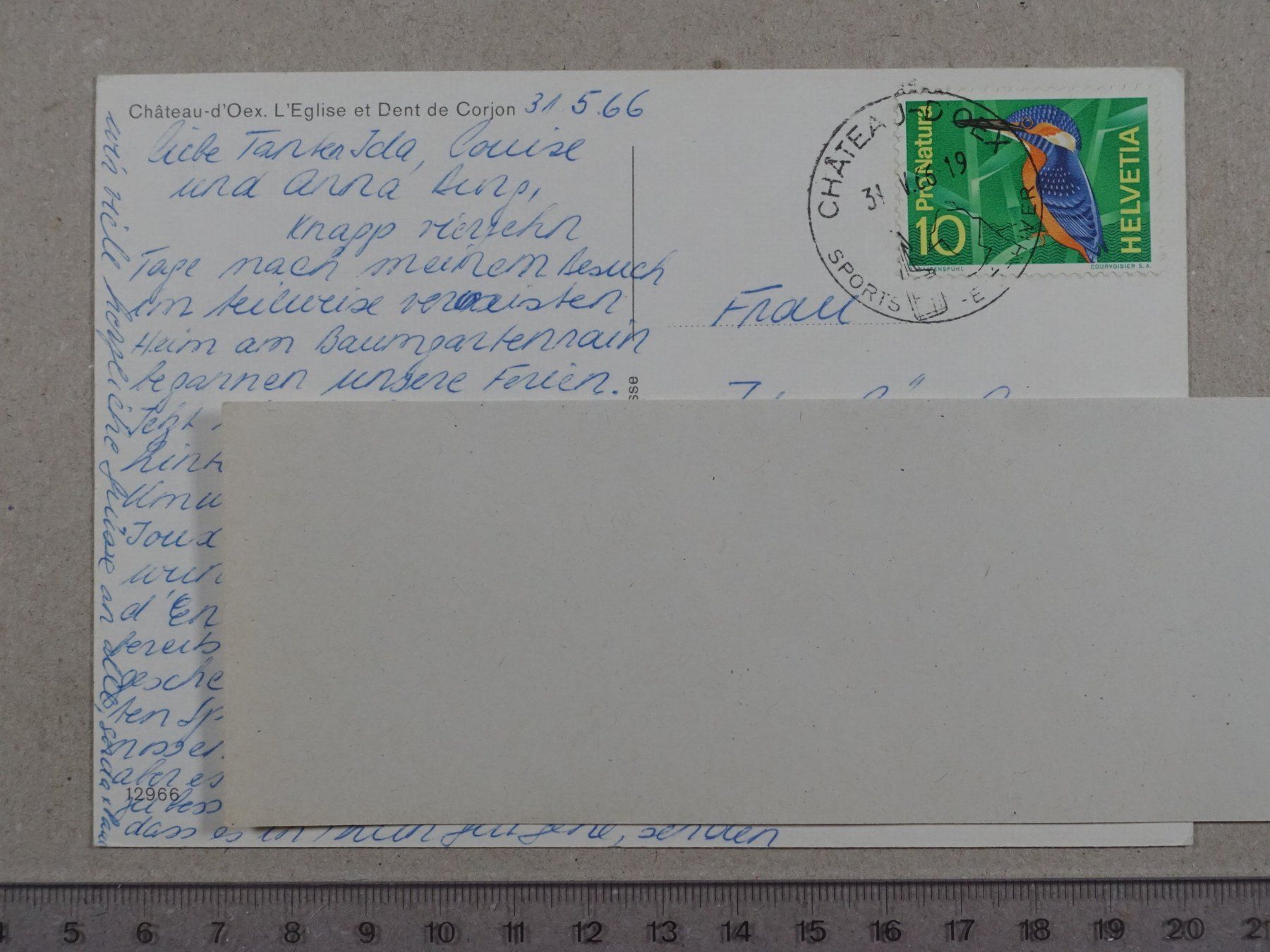 Cartoline postali: Château-d'Oex, 1966 – Usato da Lenzburg venduto da fh1 1