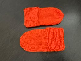 Handgestrickte Bettsocken -  Gr. 37/38 -doppeltes Garn