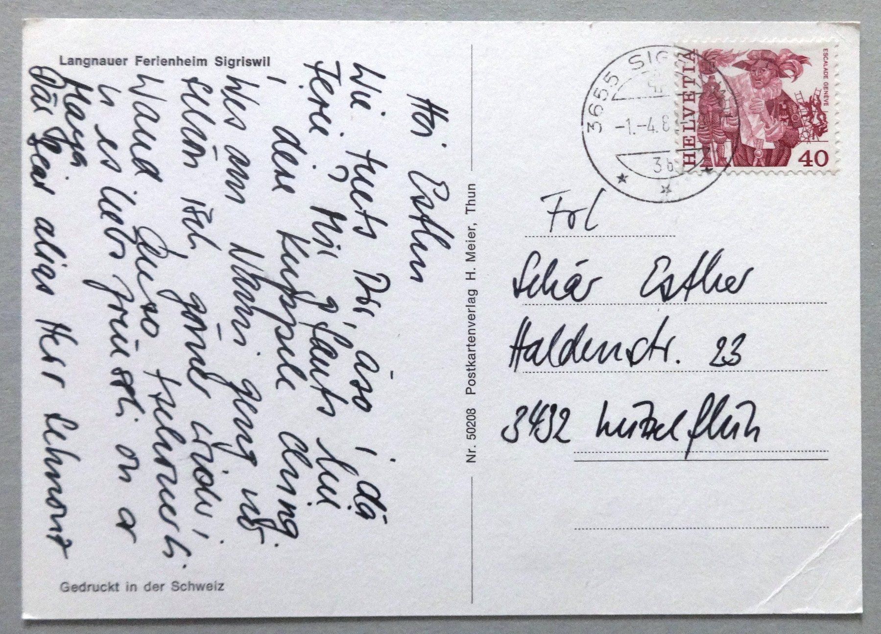 Cartoline postali: Langnauer Ferienheim, Sigriswil – Usato da Fétigny venduto da Billy2miny 1