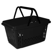 Einkaufskorb 40 Liter schwarz mit 2 Bügeln aus Kunststoff