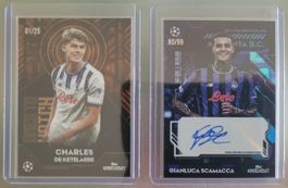 Topps Atalanta Scamacca Auto /99 + De Ketelaere Orange 01/25