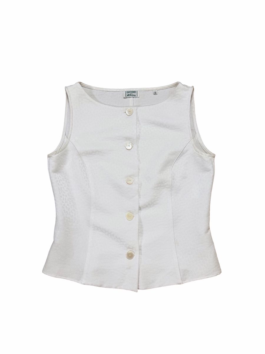 Tops: Vintage White Sleeveless Blouse – Gebraucht aus Knonau von Grapesvintage 2