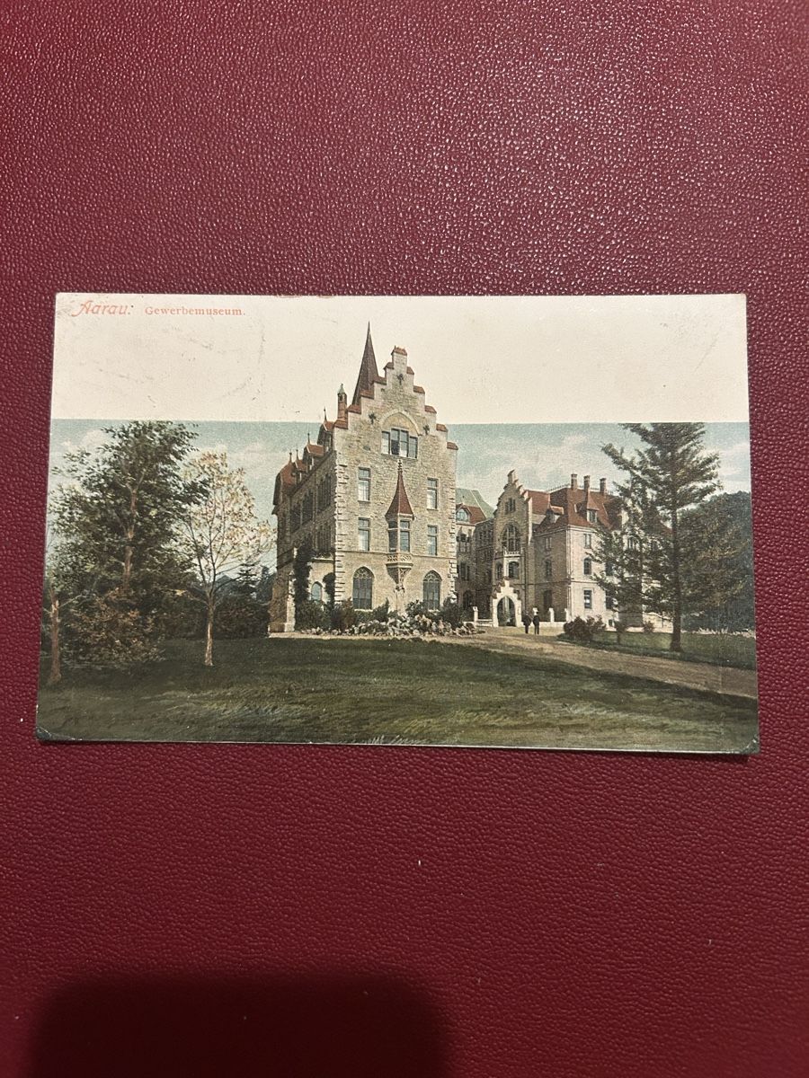 Ansichtskarten: Aarau Gewerbemuseum 1907 – Gebraucht aus Breganzona von Milesbo