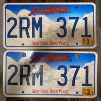  🇺🇸 2x Paar U.S. Autoschild, South Dakota 2RM 371