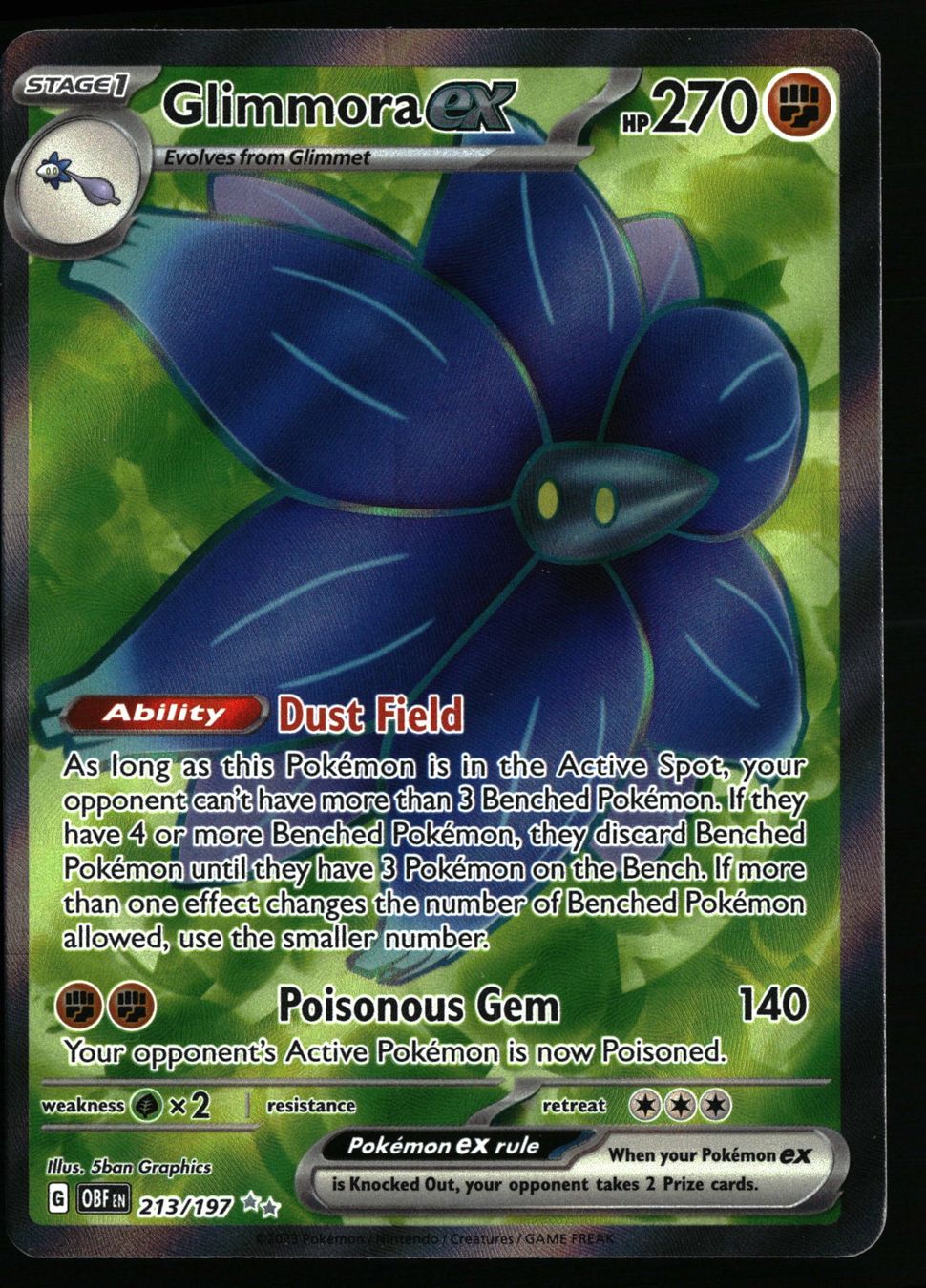 Pokémon Carte collezionabili: Glimmora ex #213 Pokemon Obsidian Flames – Usato da Feuerthalen venduto da Plazatoys