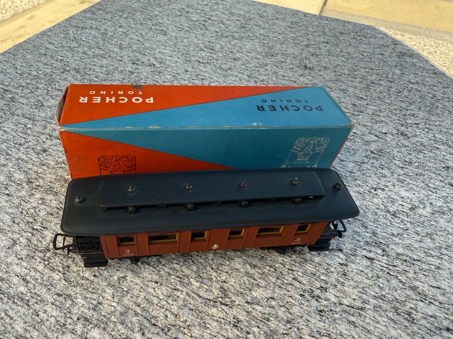 Pocher Modellini di ferrovie: Pocher H0 torino SJ Vagone 3kl – Usato da Chiasso venduto da Carrara-Modellismo 1