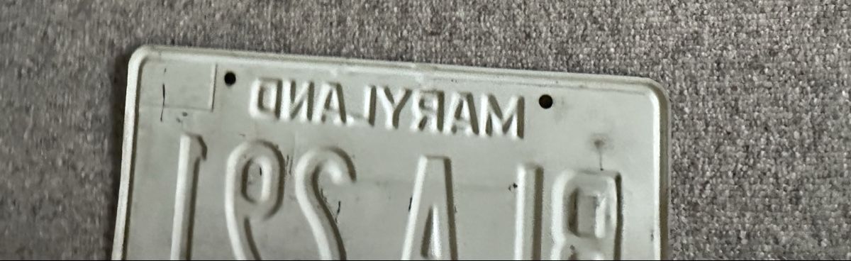 Insegne: Original USA Kontrollschild "BLA 291" Maryland  – Usato da zürich venduto da PatCat02 1