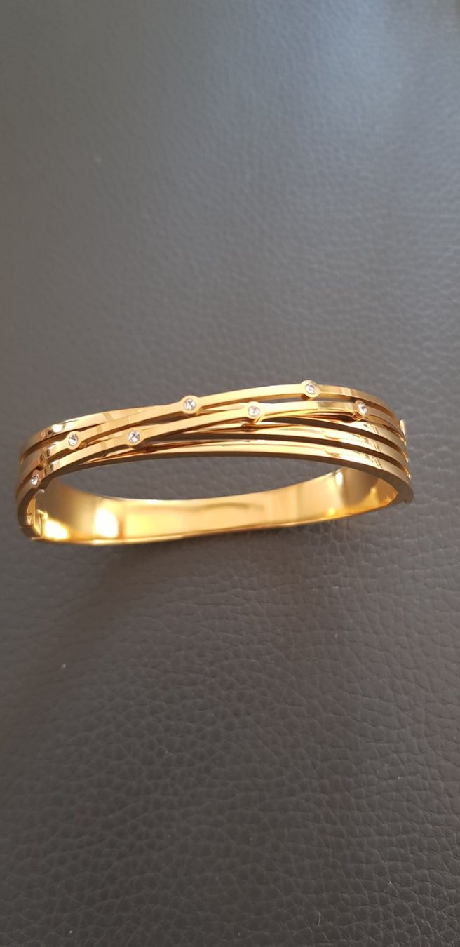 Armbänder & -reifen: Edelstahl Armreif gold – Gebraucht aus Eichberg von Land-Ei 2
