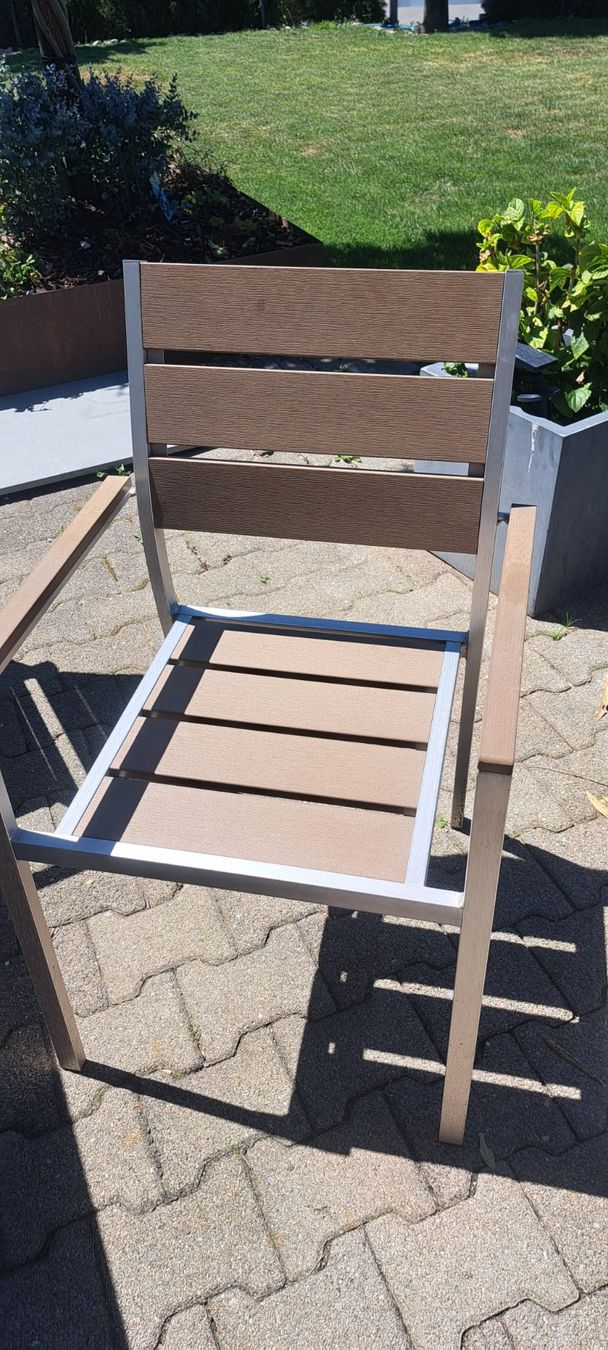 Tavoli: Gartenmöbel Set Tisch mit 6 Stühle Chromstahl – Usato da Siegershausen venduto da Siegershausen1956 3