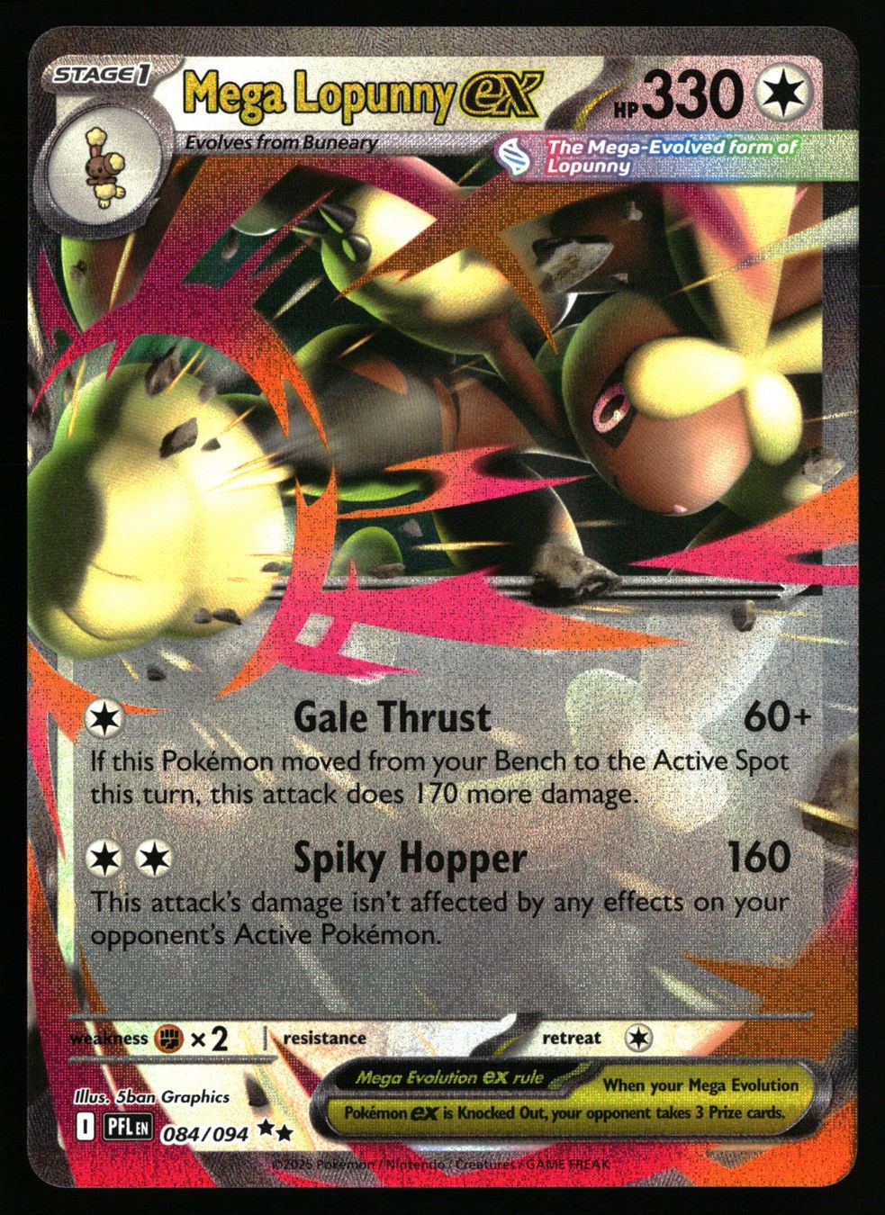 Pokémon Sammelbilder & Trading cards: Mega Lopunny ex #84 Pokemon Phantasmal Flames – Gebraucht aus Feuerthalen von Plazatoys