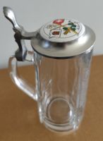 Antiker Bierkrug Feldchlösschen mit Zinndeckel, Rarität