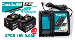 2 x 18V 9Ah 162Wh Makita LXT® Akku's + One Port Lader DC18RC