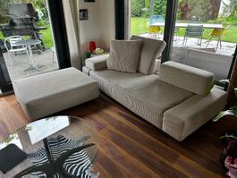 Brühl Design-Sofa mit Hocker | Made in Germany | Sehr gepfl.