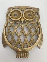Hibou dessous de plat en laiton vintage
