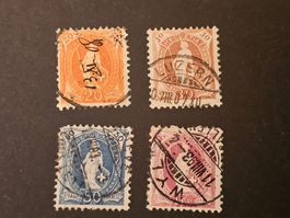 CH 1891-92 Helvetia in piedi 66C/68C/70C/71C SBK Fr.185.--