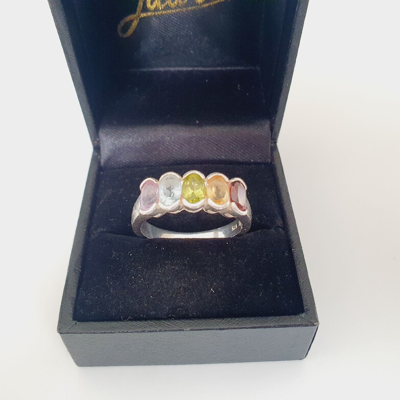 Anelli: Silberschmuck Ring mit 5 bunten Steinen Grösse 19,6 – Usato da Kreuzlingen venduto da Wunderkiste123 9