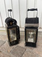 2 x alte antike Hand Laterne # Kerze Vintage Petrol Karbid
