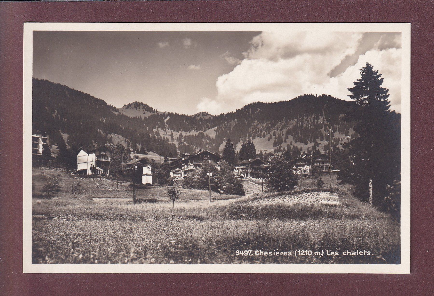 Ansichtskarten: CHESIERES - Les Chalets – Gebraucht aus Pully von nicecards