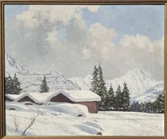 F. Waller huile Wengen Breithorn