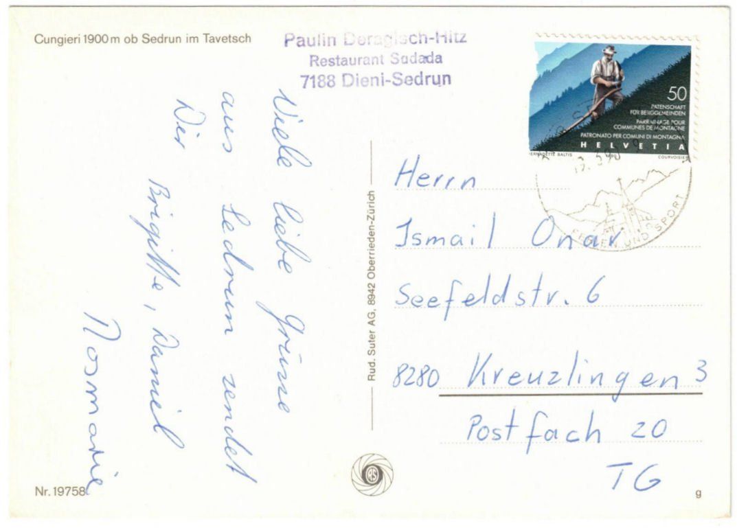 Cartoline postali: Sedrun - 3 Bild AK – Usato da Binningen venduto da Mountainrider 1