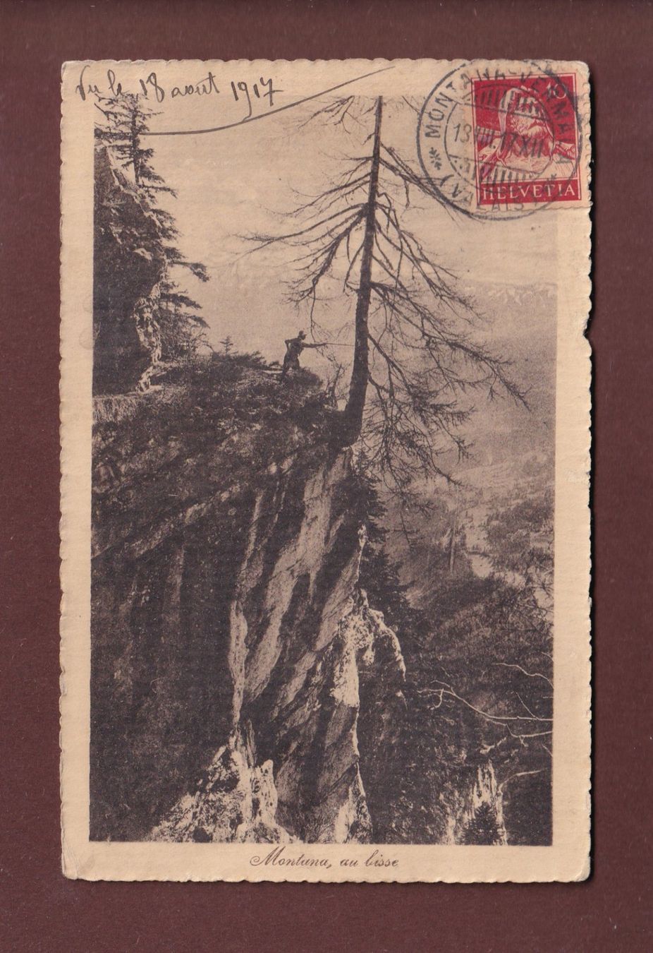 Cartoline postali: MONTANA - Au Bisse - 1917 – Usato da Pully venduto da nicecards