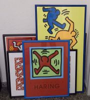 LOT AN 4 *K.HARING - BILDER - RAHMEN* BUNT/48 X 64 - 100 X52
