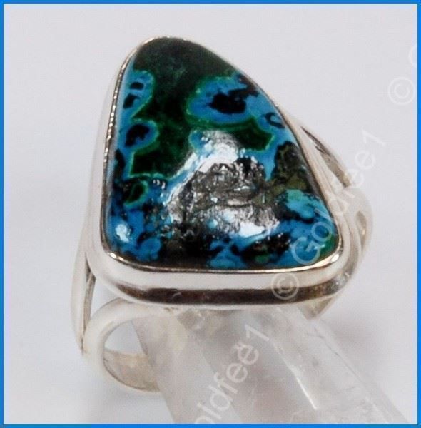 Anelli: MALACHITE IN CHRYSOCOLLA, Ring 925 Silber – Nuovo e nell'imballaggio originale da Oberglatt ZH venduto da Goldfee1