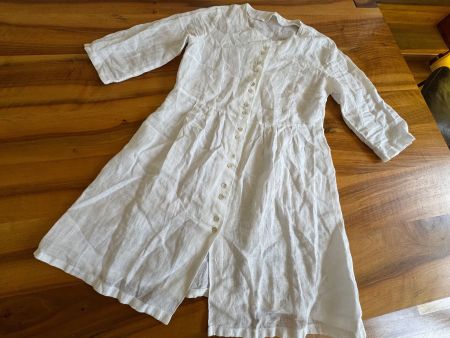 Leinenkleid Tunikakleid Sommerkleid Weiss Gr. S/M NWT