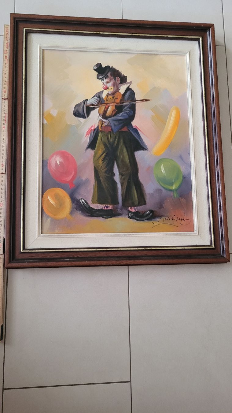 Dipinti: Öl Bild auf Leinwand Clown  – Usato da Wolfhausen venduto da BigiWolfhausen