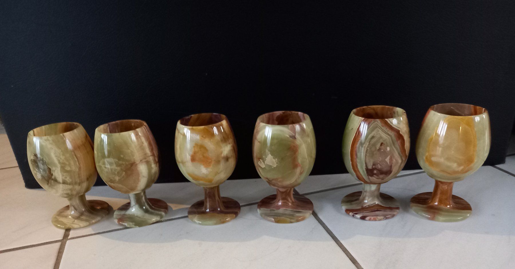 Gläser: 6 Pokale, Kelchen aus Onyx – Neu (gemäss Beschreibung) aus Solothurn von sweyla21 1