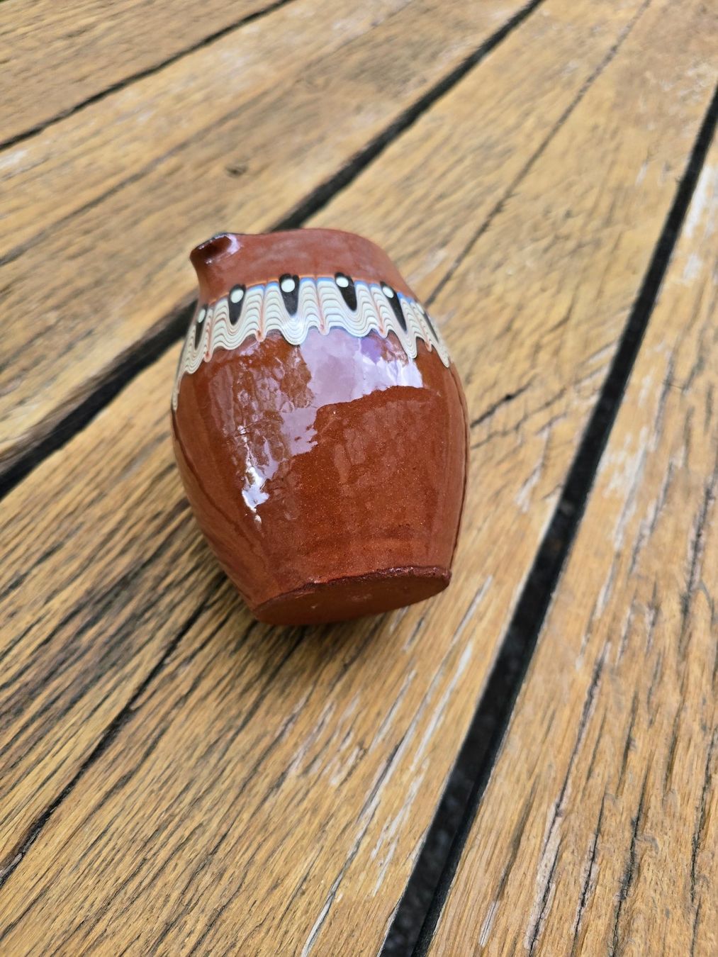 Caraffe: Keramik: Krug braun bemalt – Usato da Romanshorn venduto da Rachacha 5