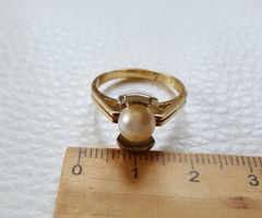 Massiv Gold 750 Ring Mit Perle 18 Karat