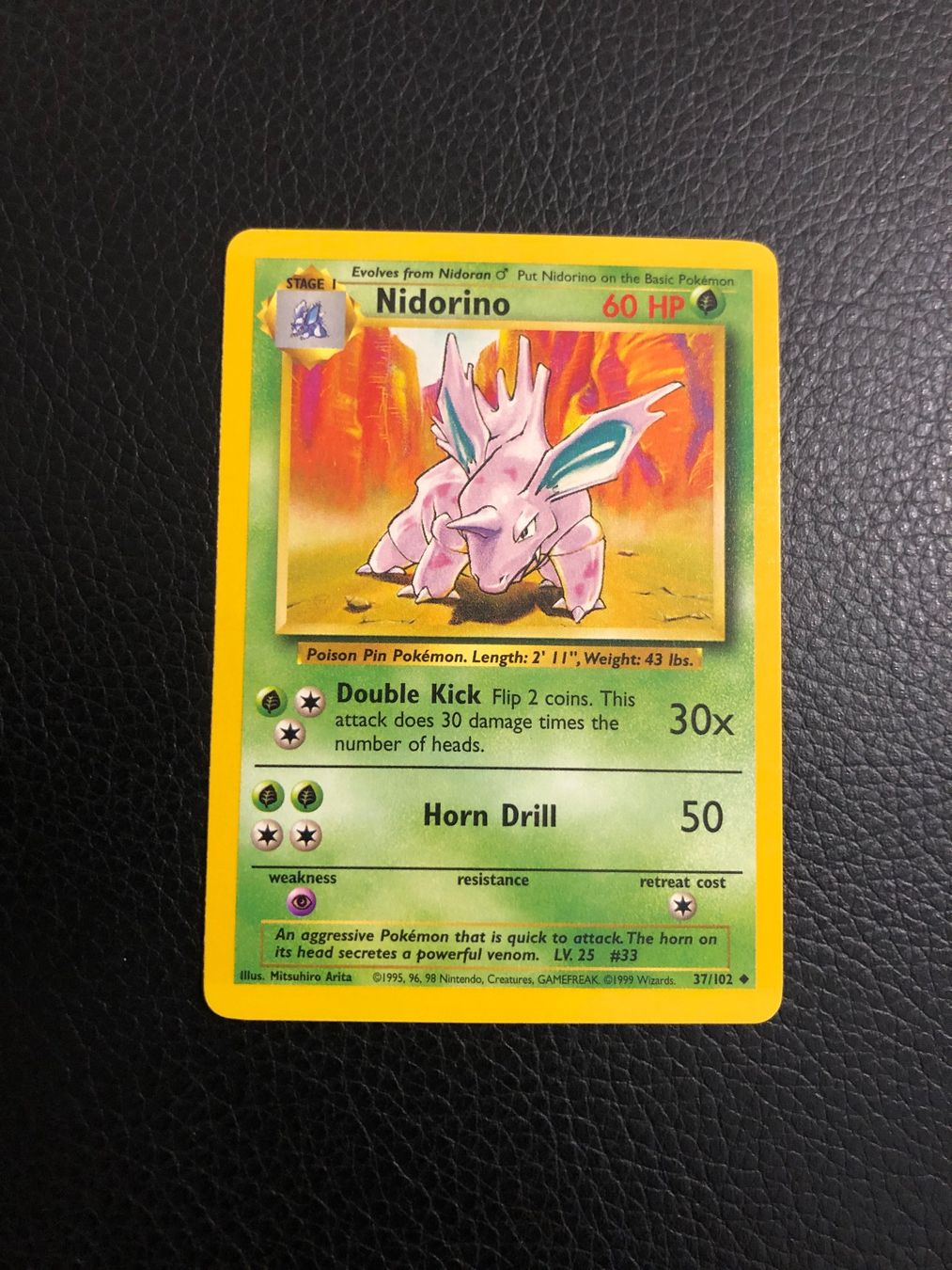 Pokémon Sammelbilder & Trading cards: Base Set Nidorino 37/102 Ab 1 – Gebraucht aus Paradiso von Pkmn10