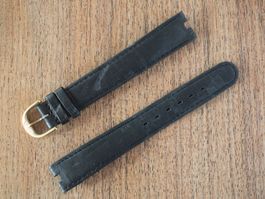 feines Leder-Uhrenband 16mm NOS 16 cut-out extralang gold.S.