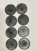 8 pièces de 1 centime suisse 1942,43,44,45
