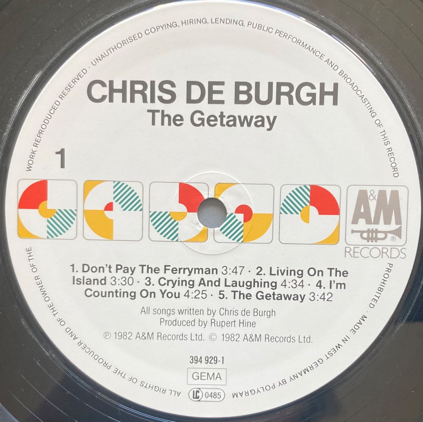 Schallplatten: CHRIS DE BURGH - GETAWAY – Gebraucht aus Poliez-Pittet von Newtown-Records 3