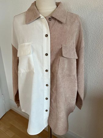 ADORA Cord Bluse in Gr. L, Altrosa/Beige, NEU